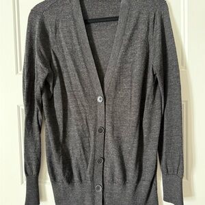 LOFT Charcoal Knit Cardigan